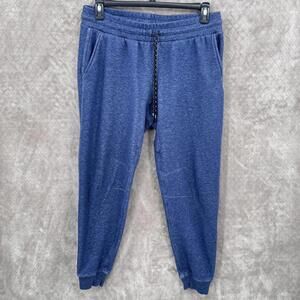Fabletics Pants Mens Large Blue Fleece Joggers Sweatpants Elastic Logo Pockets